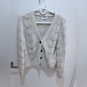 Old Navy Women's Textured Cardigan in Cream